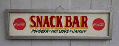 Vintage COCA COLA Snack Bar Kay Display Sign POPCORN CANDY Theater Drive In