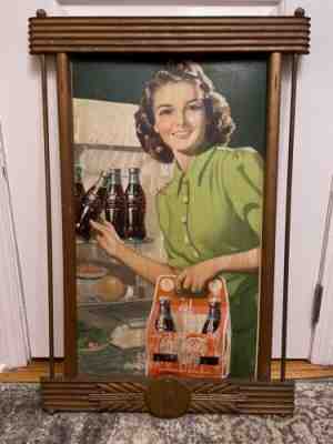 Coca-Cola Kay Display Frame Cardboard Sign 1940 RARE Delicious & Refreshing Coke