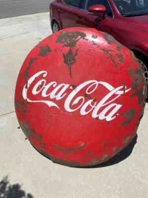 Original 1950's Coca Cola 48" (4 foot) button sign!! Very rare, so cool