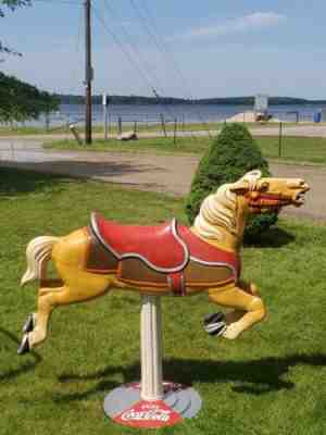 VTG 1950s COCA-COLA ADVERTISING FULL SIZE CARNIVAL CAROUSEL HORSE ART DECO BASE