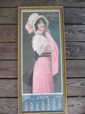 Coca-Cola 1914 Calendar Betty Advertising Framed Original