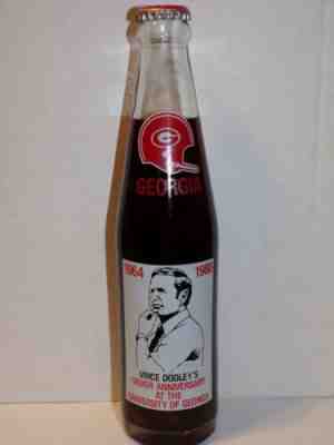 10 OZ COCA COLA COMMEMORATIVE BOTTLE -1989 VINCE DOOLEY'S SILVER ANNIVERSARY UGA