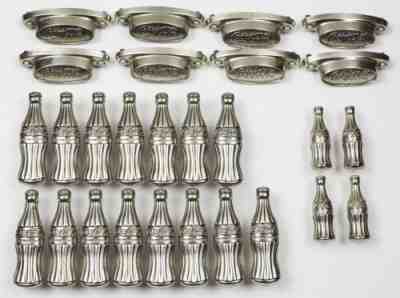 27 RARE COCA COLA BELWITH HARDWARE PULLS PEWTER FINISH CABINET DOOR COKE 2021