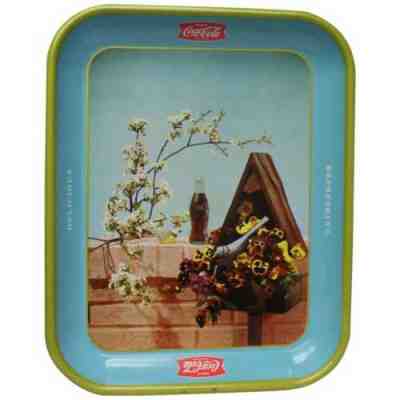 1957 Original Coca-Cola Advertising Tray "Bird House"