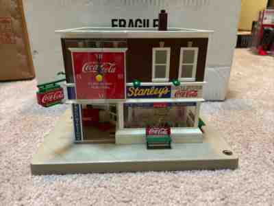 Coca Cola Lighted Corner Drug Store Clock Danbury Mint 2000 New