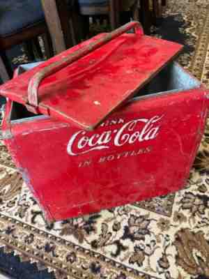 Vintage / Antique Coke Coca Cola Ice Chest CoolerÂ 