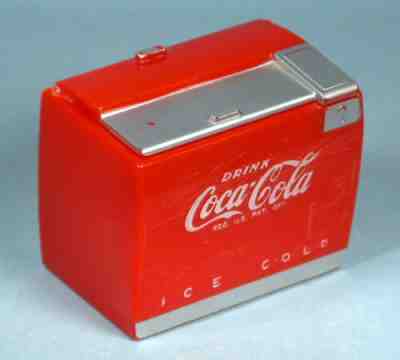 1950s Coca Cola Christmas Music Box Wind-up Miniature Cooler Ice Chest Works