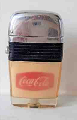 VINTAGE 60'S Netherlands Dutch COCA COLA SCRIPTO VU PETROL LIGHTER EMPLOYEE ONLY