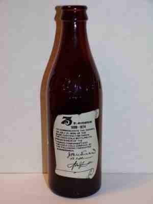 10 OZ COCA COLA COMMEMORATIVE BOTTLE - 1974 THOMAS COMPANY CHATTANOOGA TN AMBER