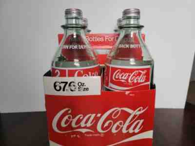 Coca-Cola 2 Liter Glass Bottle 67.6 Fl OZ Red White Coke Green Vintage VTG