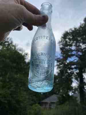RARE SLUG PLATE VERSION BIEDENHARN SS SCRIPT COCA COLA BOTTLE VICKSBURG MISS.
