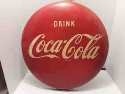 Coca Cola Drink Coca Cola Button 16" diameter Original Sign Button Style