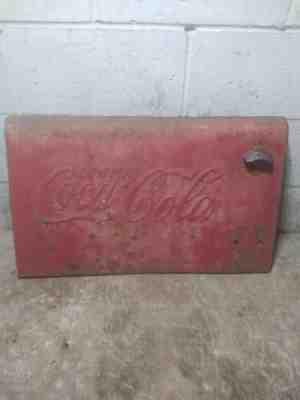 Coca Cola Metal Cooler Front Panel Sign Vintage 1930's