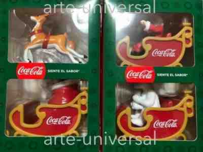 NEW COCA COLA CHRISTMAS 2018 SLEIGH SANTA REINDEER BEAR (with LIGHTS AND SOUND)