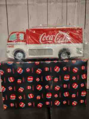 Vintage 1999 Enesco Coca Cola Semi Coke Truck cookie jar & original box 