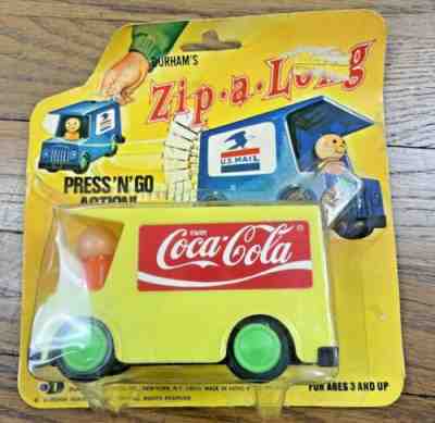 1974 Durham's ~ Coca Cola Zip-A-Long Press and Go Truck ~ NIP