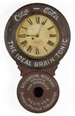 HOLY GRAIL RARE c,1891 -95 BAIRD "IDEAL BRAIN TONIC" EARLY COCA-COLA CLOCK SIGN