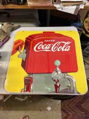 NICE! Original 1940 Coca-Cola Fountain Double-Sided Porcelain Hanging sign 26"