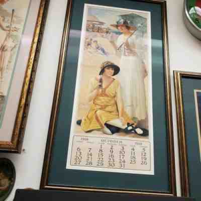 1918 Original Coca-Cola Calendar / Beautiful / Framed / Fantastic Piece!