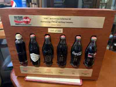 COCA COLA Chattanooga Miniature Bottles 100th Anniversary Collector Set Of 6