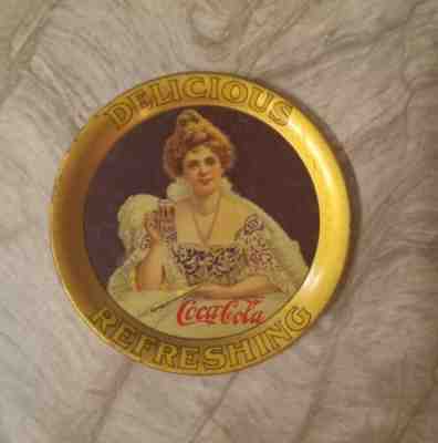 1903 Coca Cola Tip Tray Original delicious refreshing Opera star Hilda Clark tin