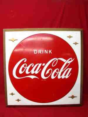 Large Vintage Drink Coca Cola Soda Pop Gas Station Metal Sign
