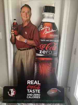 Coca-Cola Zero Cutout Bobby Bowden Football Coach Florida State Cardboard 73x47