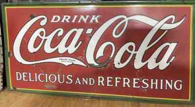 Vintage 1932 Coca Cola Double-Sided Porcelainï¿¼ Sign - 3â?? x 5â?? - Priced to Sell!!