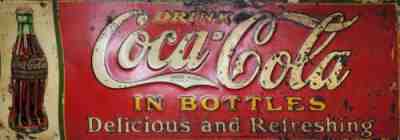 Coca-Cola Vintage 31 RARE Christmas Delicious & Refreshing Embossed Bottle Sign