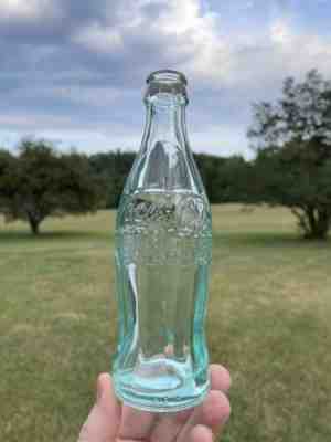 VINTAGE NOV 16. 1915, COCA COLA BOTTLE, 6 oz., BLUE GLASS, NO CITY, A.G.W, EXC.