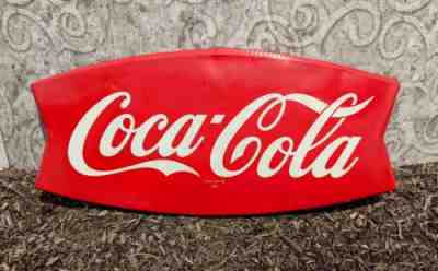 COCA COLA TIN SIGN FISHTAIL COKE ADVERTISING AM23â?¢ ORIGINAL 1963 SIGN