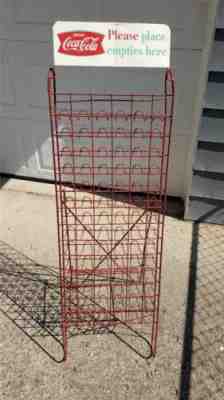 Vtg Rare Drink Coca Cola Please Place Empties Here 84 Bottle Return Sign & Stand