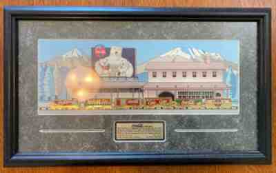 Coca Cola Coke Pins Train Polar Bears 1997 Limited 600/2500 Framed Rare Vintage