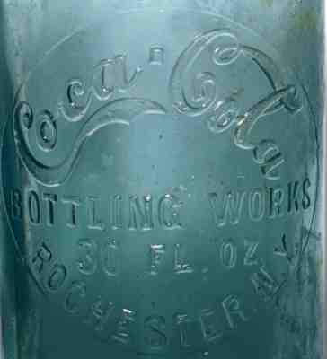 Very Nice 30 Ounce Script Slug Plate ss Coca Cola bottle Rochester NY