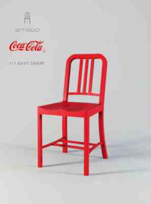 Set of 2 Emeco / Coca-Cola red 111 Navy Chairs BRANDNEW color RED