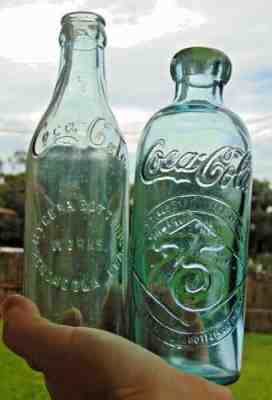 SCARCE COCA COLA Commemorative Hygeia Hutch Coke Bottle & Coke Straight Side