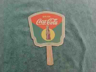Vintage COCA COLA w SPRITE BOY Advertising Cardboard Fort Meyers FL Church Fan
