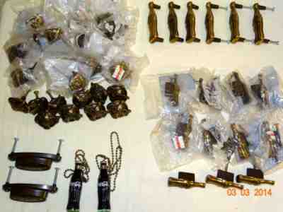 Lot of 43 Total Coca Cola Bottle Cabinet Drawer Knobs Handle Pulls Brass Belwith