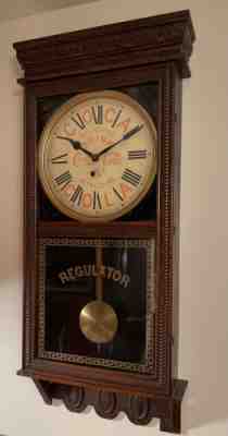 Great Original 1905 -1907 Ingraham Clock Co. Coca Cola Oak Regulator Wall Clock