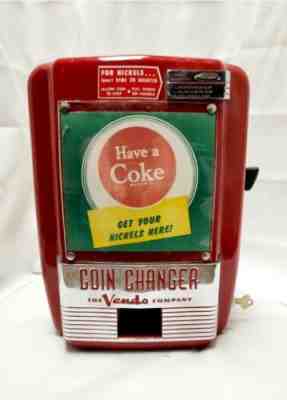 COCA COLA 1950â??s Coin Changer The Vendo Company Coke Machine Coin Exchanger