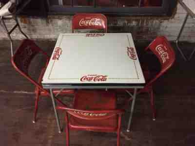 RARE Coca Cola table with 4 chairs Vintage Mexico Tome Coke Porcelain Top