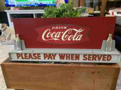 Rare 1950's Coca Cola Countertop Coke Sign Price Brothers Base Only