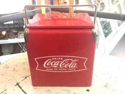 Rare Vintage Original Coca Cola Junior 6 Pack Picnic Cooler ~ Fishtail Coke Sign