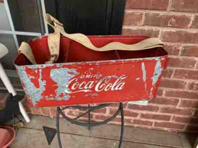 Vintage Original Coca Cola Stadium Metal Bottle Carrier Cooler with Opener