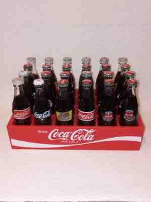 Great Collection 24 Mini Soda Bottles COCA COLA with Plastic Crate Miniatures