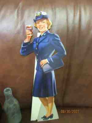 Coca Cola Cardboard Diecut sign.. 1944 Service Girl... Navy