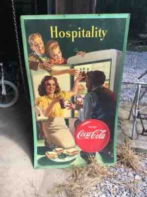 1948 Vintage Coca Cola Cardboard Sign â?? Hospitality ?
