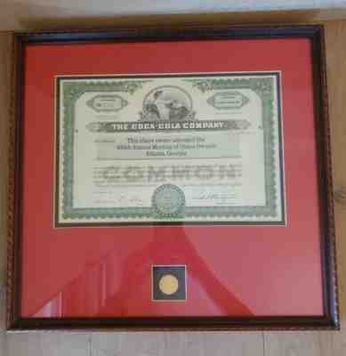 Coca-Cola 100th Shareholder Meeting Stock Certificate, Pin & Letter to Sharehold
