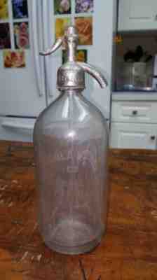Vintage Coca Cola Seltzer Bottle Monroe Louisiana Etched Coke Glass rare old