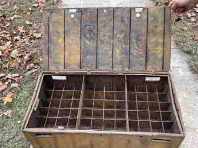 Danville COCA COLA RARE YELLOW METAL SHIPPING CRATE 72 BOTTLES RAILROAD ANTIQUE